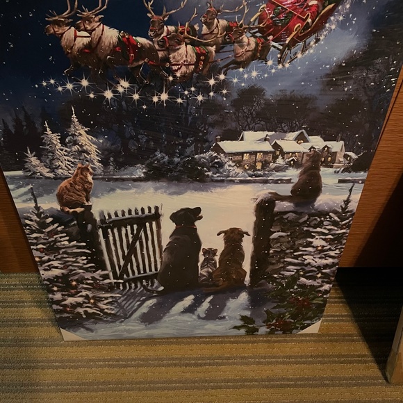 LED lighted Dogs/Cats Christmas wall art - Picture 2 of 5